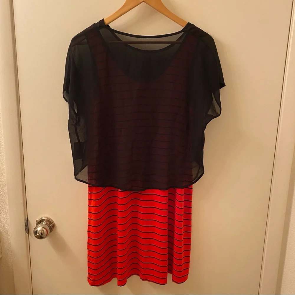 NWT Mini Red, Black Stripes Y2K Style Kensie Dress Small - Picture 3 of 9